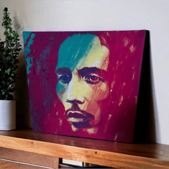 Bob Marley signed large Giclee Art on canvas  by Stephen  “ the soldier “ - Picture 4 of 16